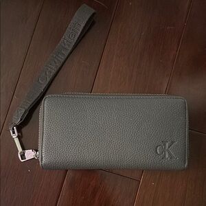 Calvin Klein Gray Wristlet Clutch
